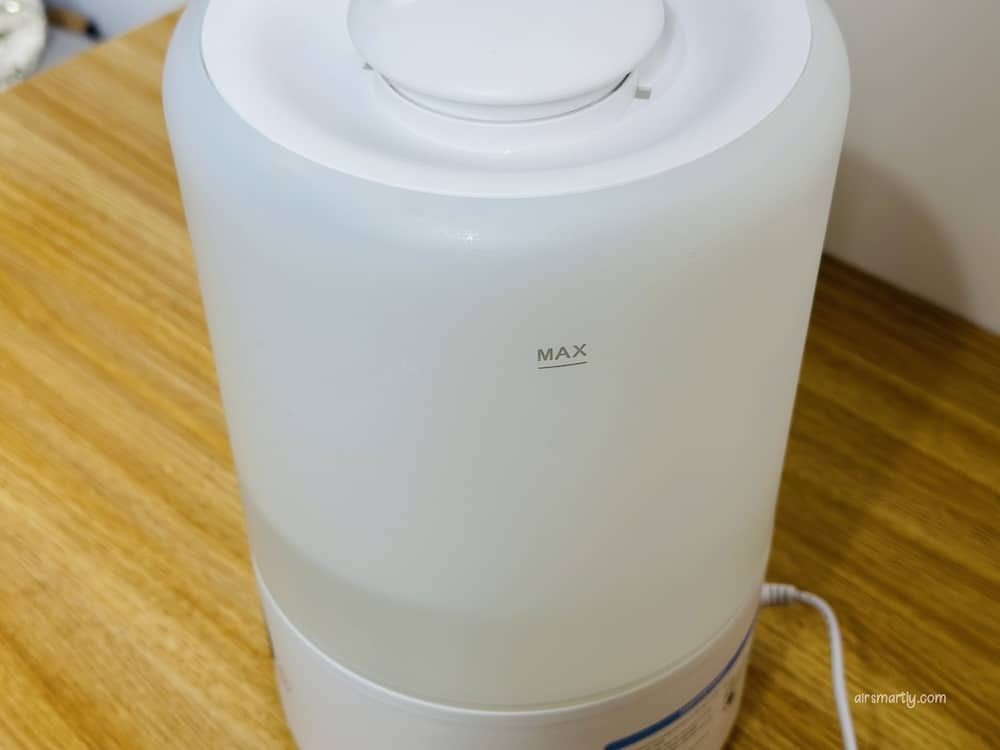 too much water in humidifier - max line