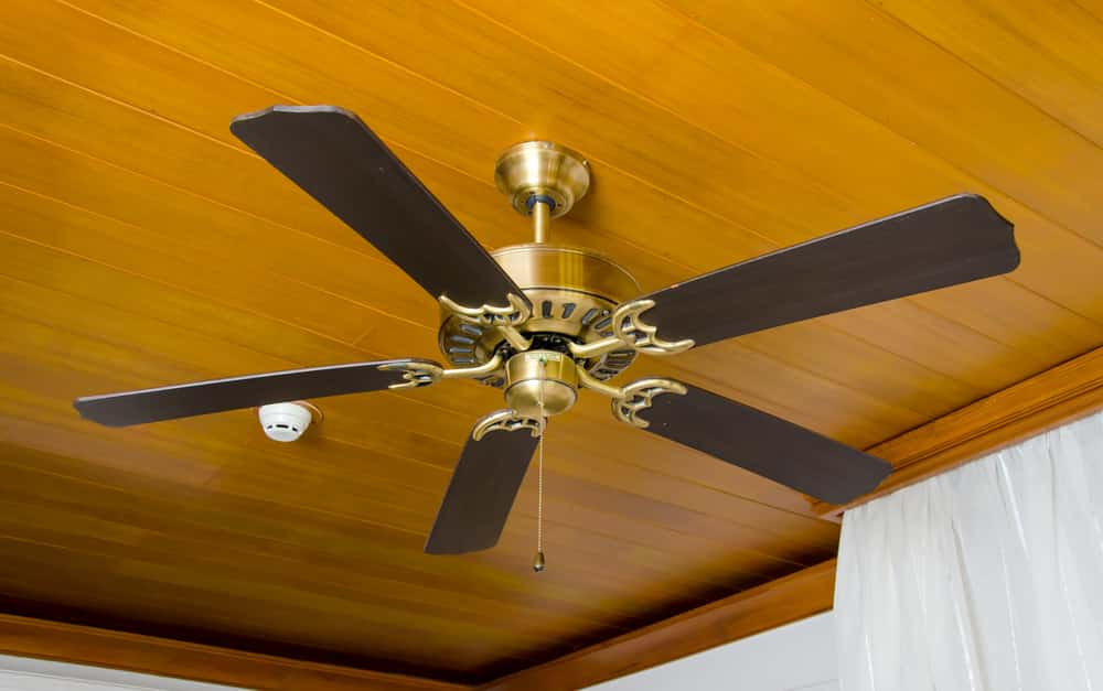 ceiling fan in basement