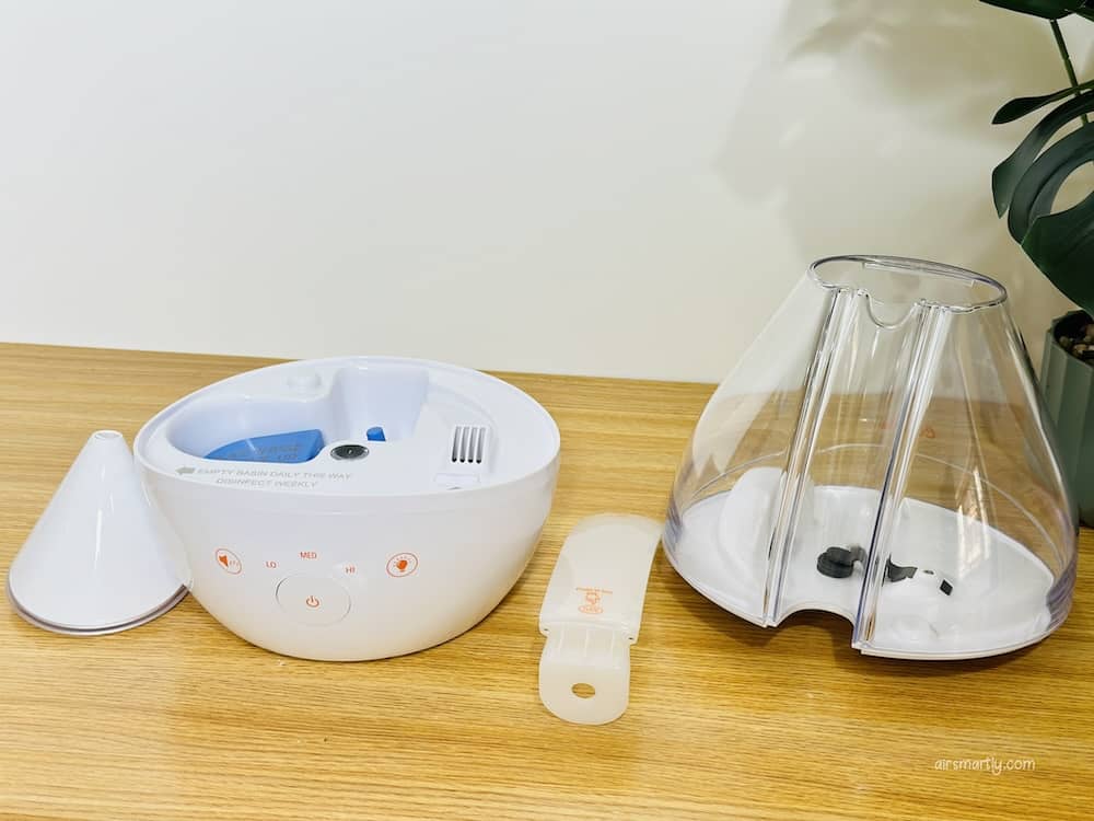 crane 4-in-1 drop humidifier review-ease of cleaning