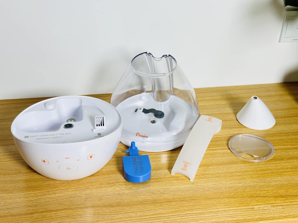 crane 4-in-1 humidifier review-removable mist tube